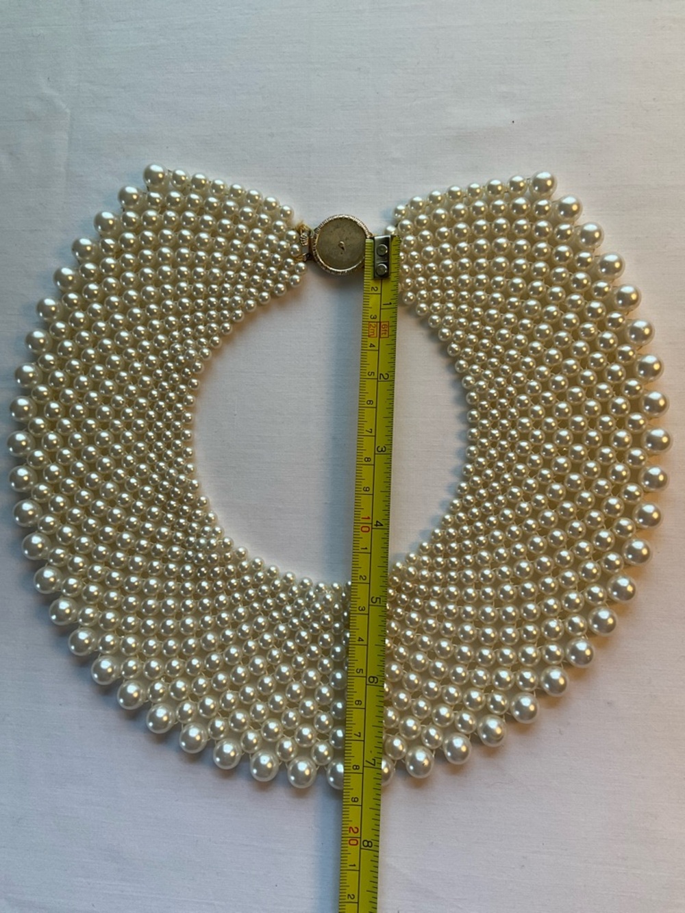 Statement Pearl Collar Necklace - Ivory Pearl Bib - Picture 4 of 9